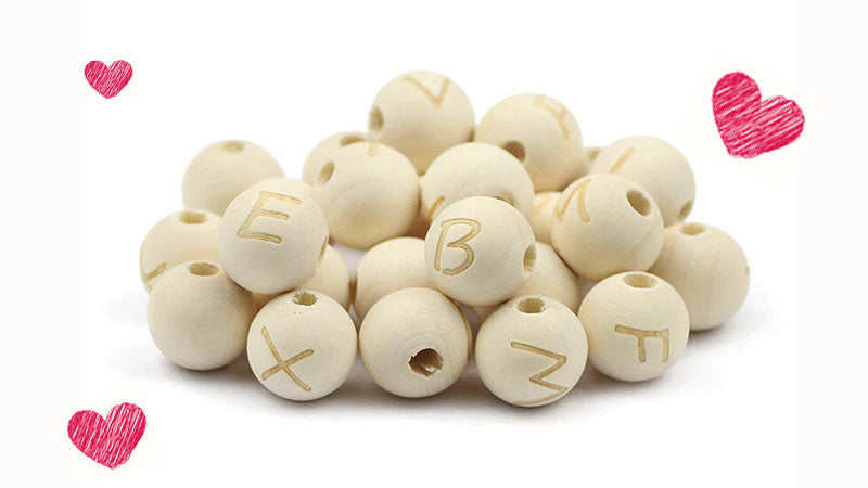 Beech Alphabet Letter Beads 100pc 12mm Square Shape Beech Wood Letter Beads  Necklace Accessory DIY Jewelry Beads Mix Letter