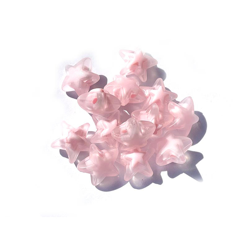 15pcs Pastel Transparent Star Acrylic Beads 17mm