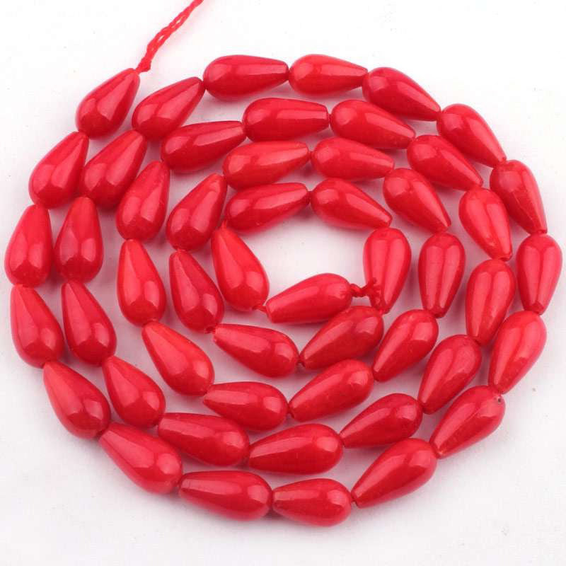 CORAL 1.Strand 7 Pcs Smooth drop Shape Briolettes 100% Natural Beautiful 2024 AAA Quality New Arrival Discounted Price (bk.) CR-A