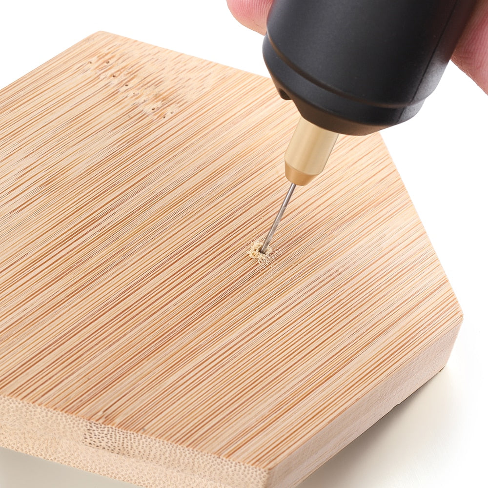 Portable 5V Mini Handheld Electric Drill Set with USB Cable & 3 Bits