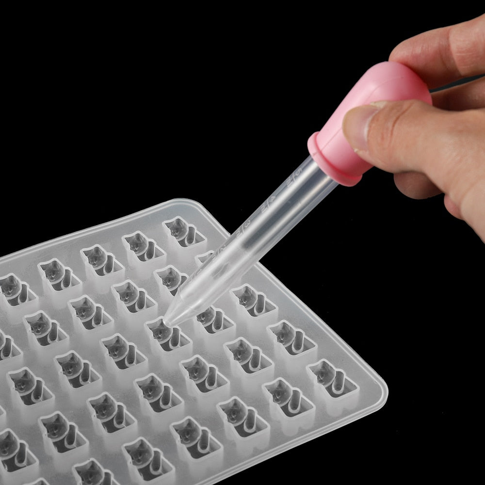 2-5pcs 5ml Clear Silicone Graduated Droppers for Crafts & Candy Molds