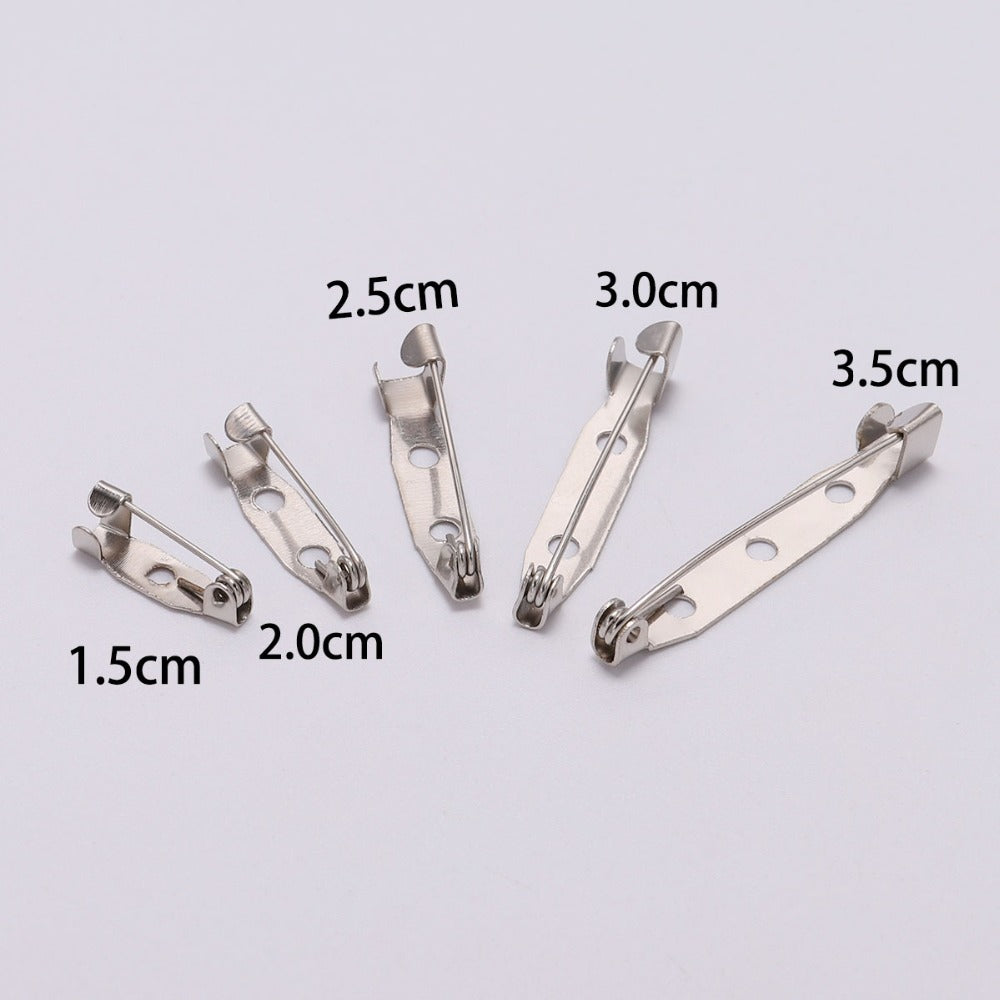 50pcs 15-35mm Size Brooch Clip Base Pins
