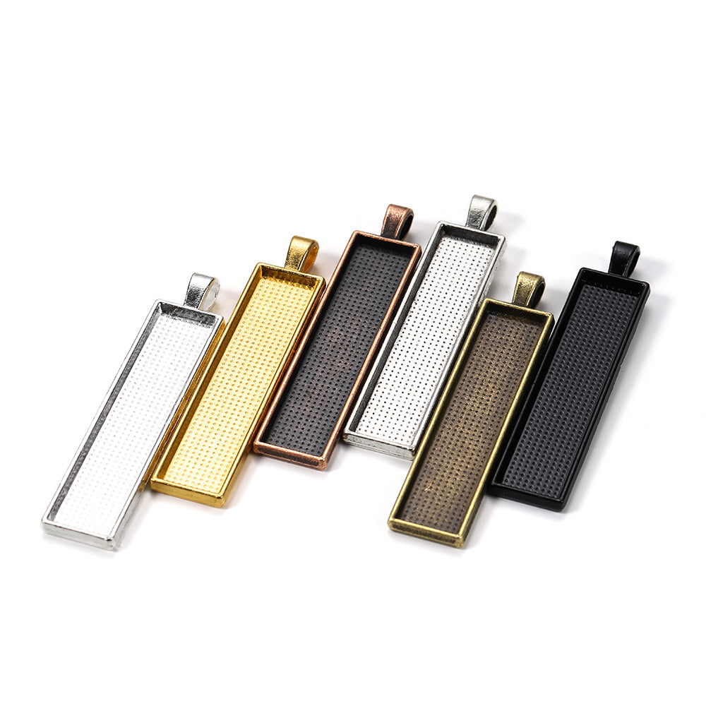 5pcs 10x50mm Rectangle Pendant Cabochon Base