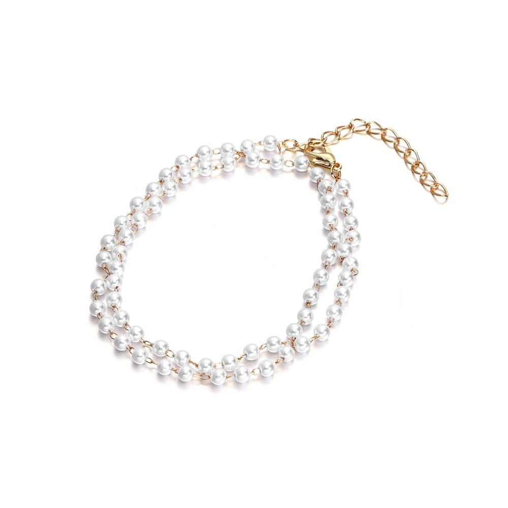 Imitation Pearl Chain Beads, 50-500cm bag