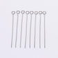 20-50mm Stainless Steel Eye Pins, 100pcs