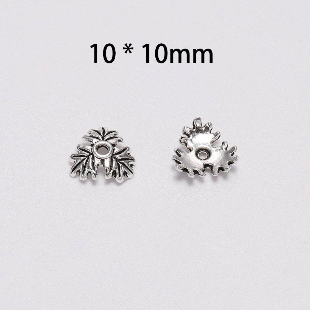 10mm 3-Petal Hollow Flower Bead Caps, 50pcs