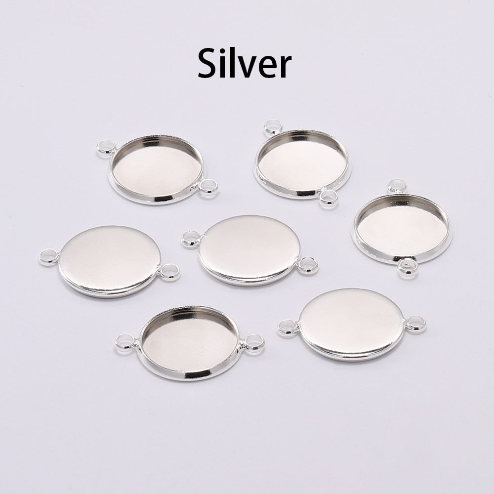 20pcs 10 12mm Gold Bracelet Cabochon Base Tray