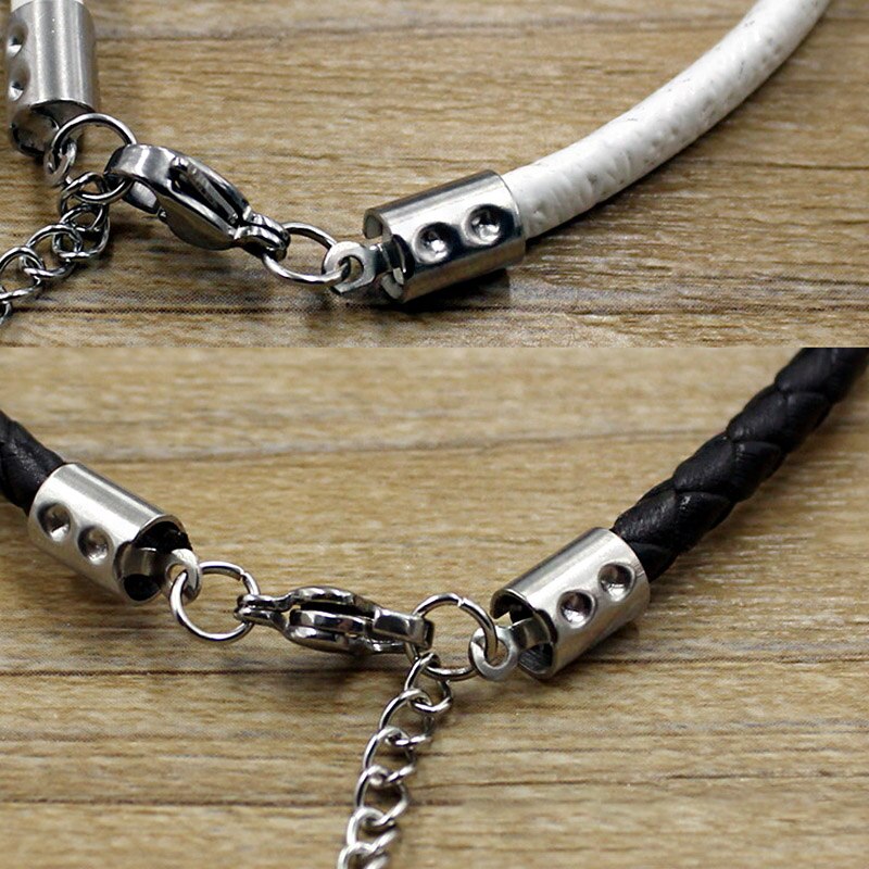 Bouchons de perles à sertir pour cordons en acier inoxydable, 50 pièces