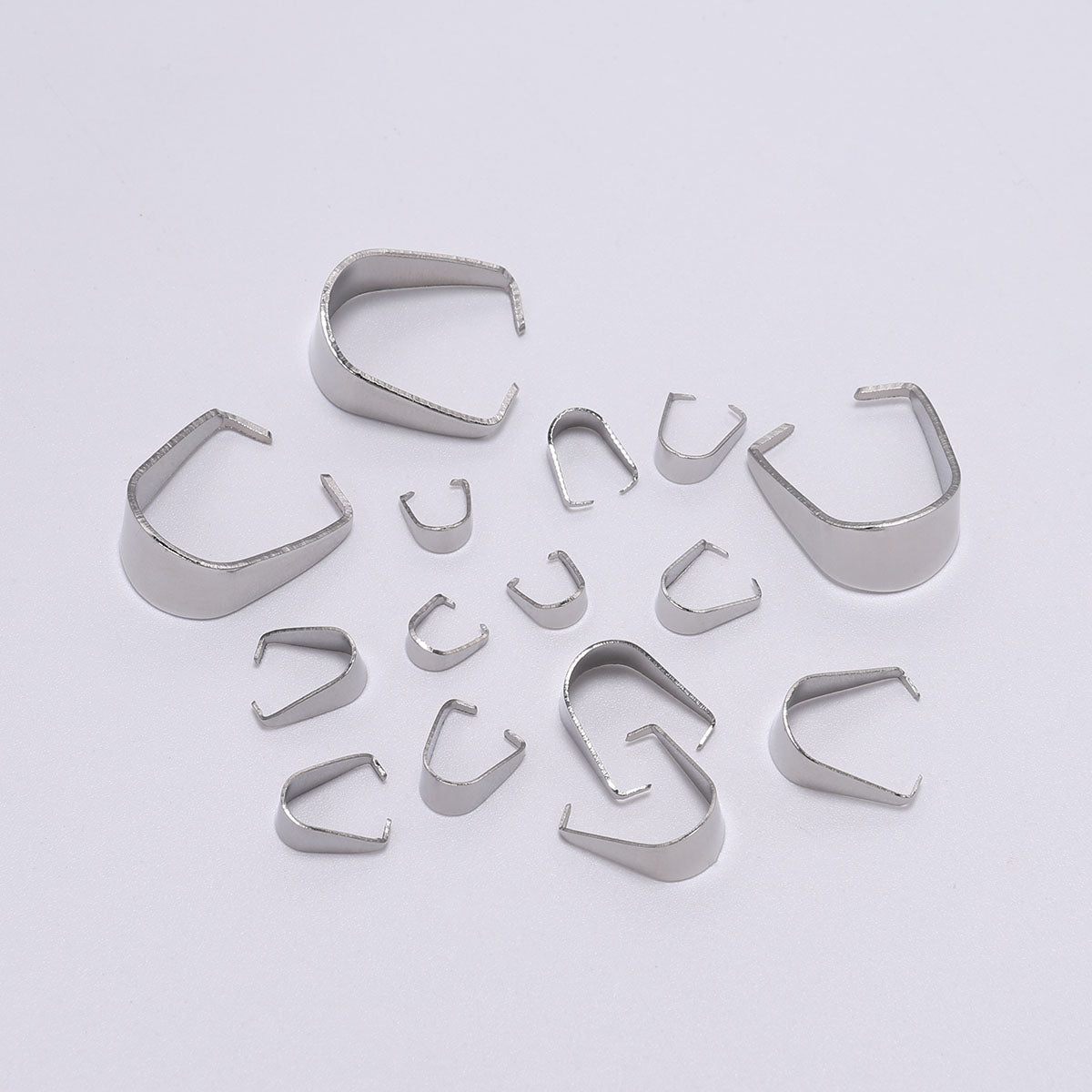 Stainless Steel Pendant Pinch Bail, 50-100pcs