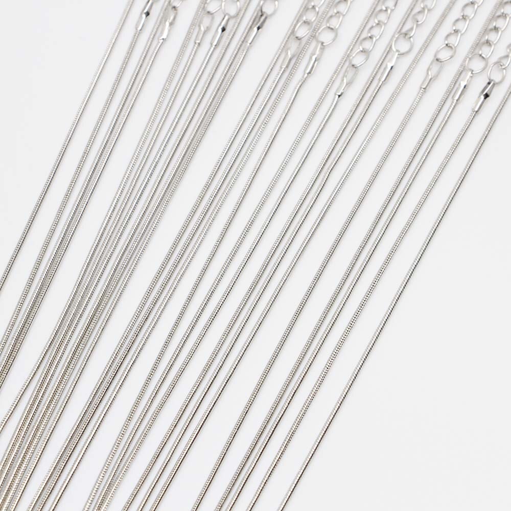 45cm Lobster Claw Clasp Snake Necklace Chains, 12Pcs Pack