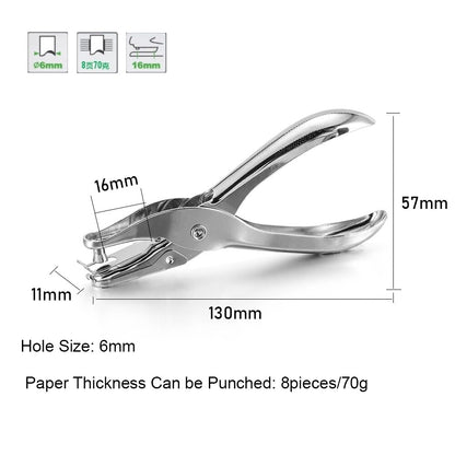 Metal Hand Paper Punch, 3/6mm Hole