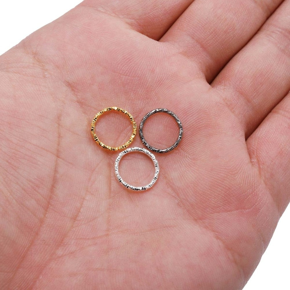 30-100pcs 8-20mm Gold Twisted Jump Rings