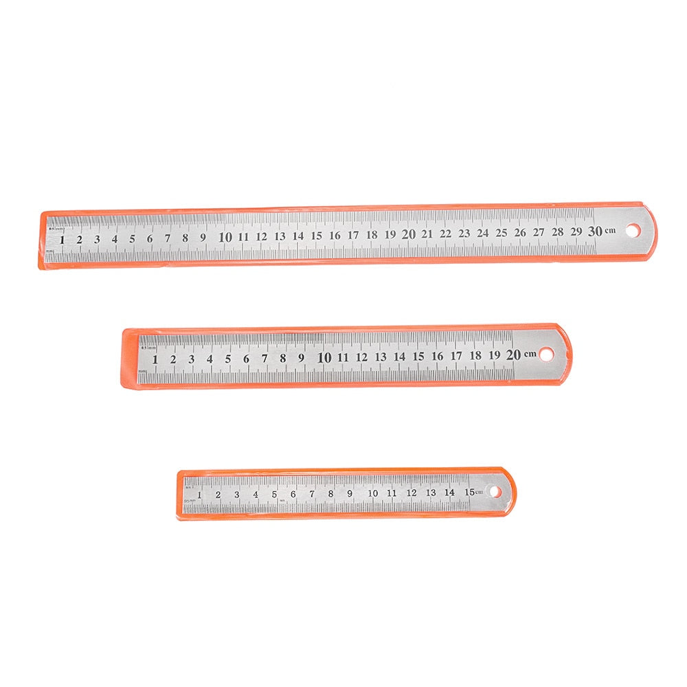 Precision Double-Sided Stainless Steel Measuring Ruler, 15/20/30cm, 1pcs