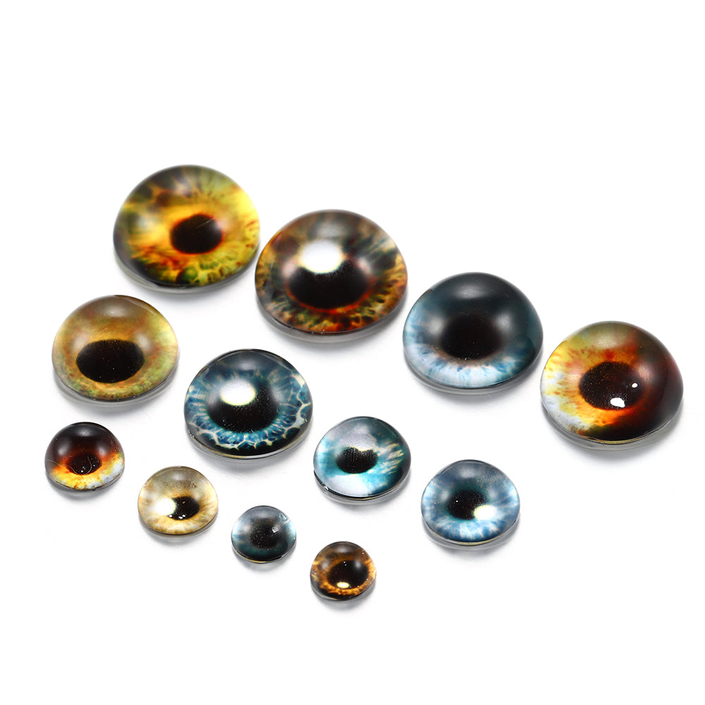 10PCS 8-20mm Cat Eye Glass Cabochons for Jewelry