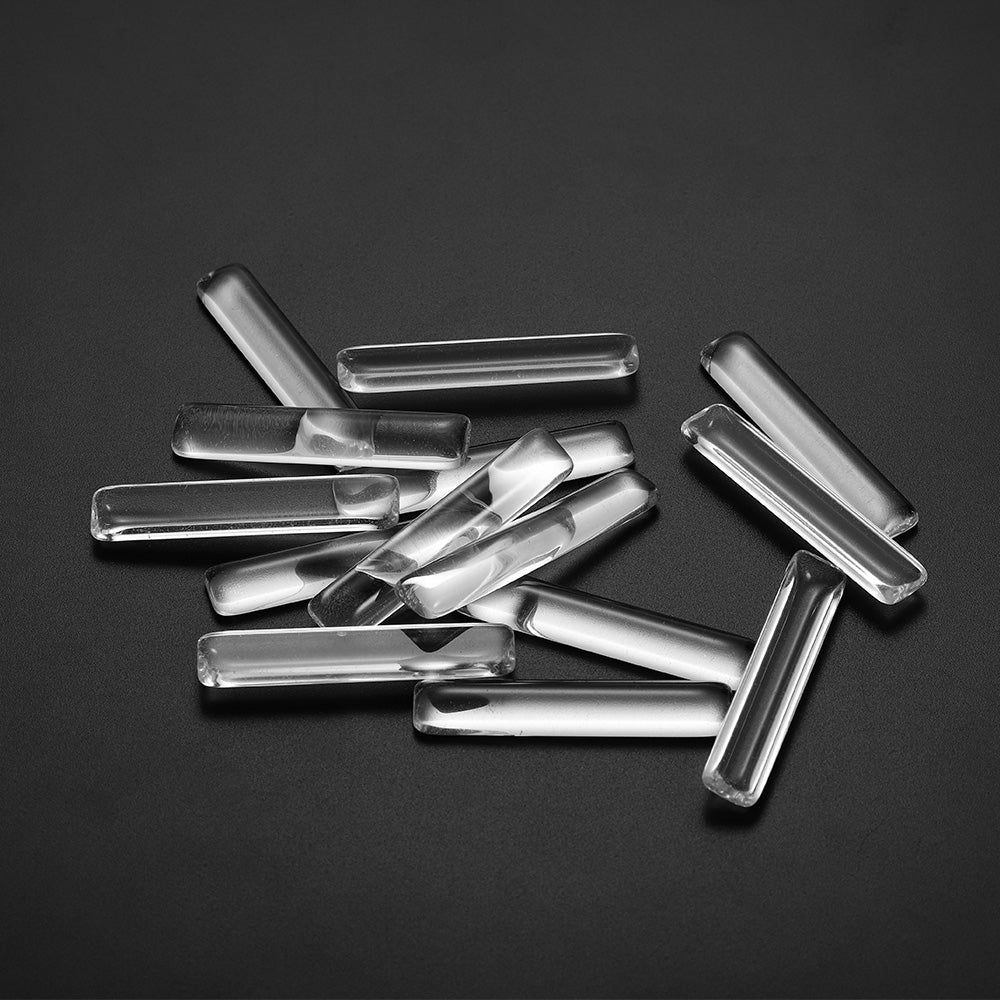 5pcs 10*50mm Rectangle Flat Back Clear Glass