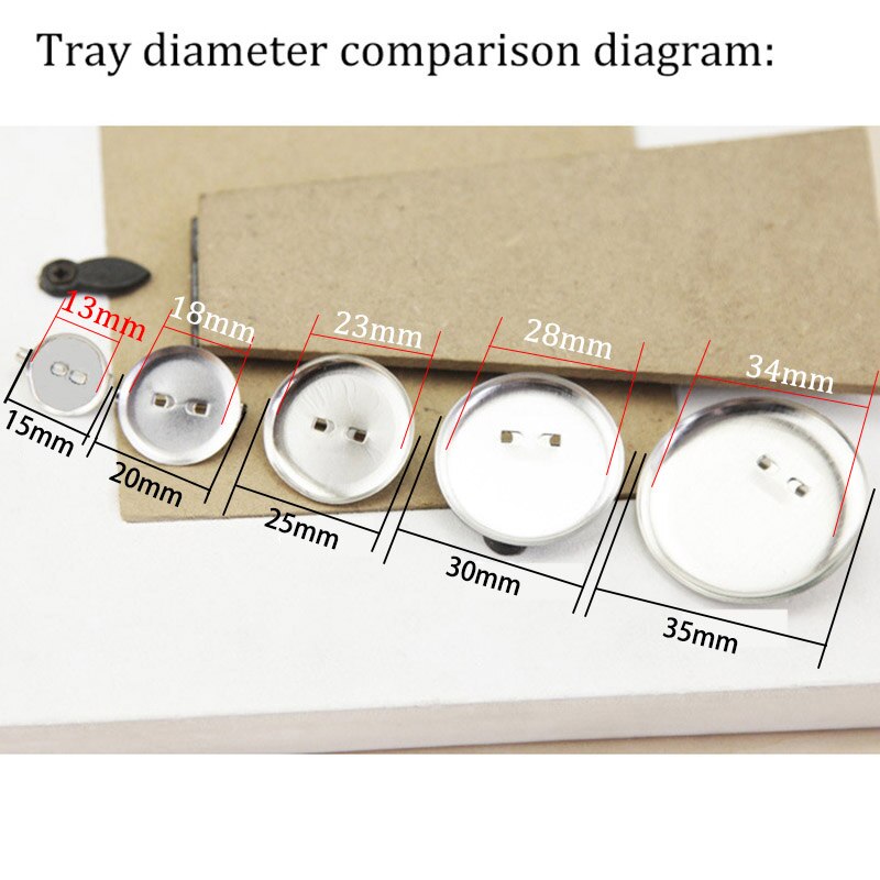 50pcs Rhodium Round Brooch Base with Pins