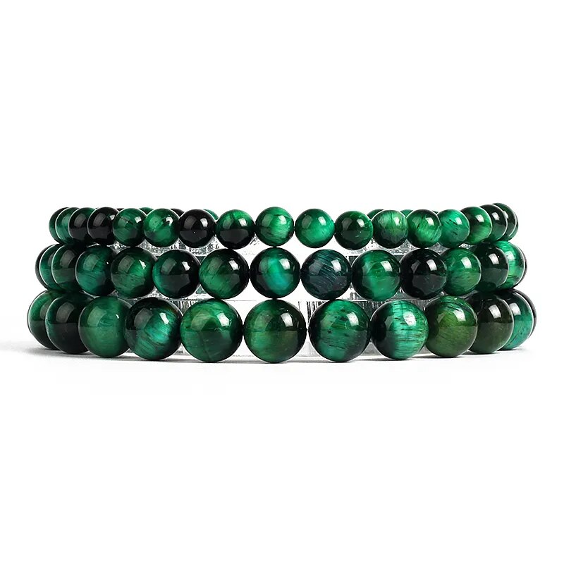 Green tiger eye gemstone stretch bracelet, 6-12mm – RainbowShop