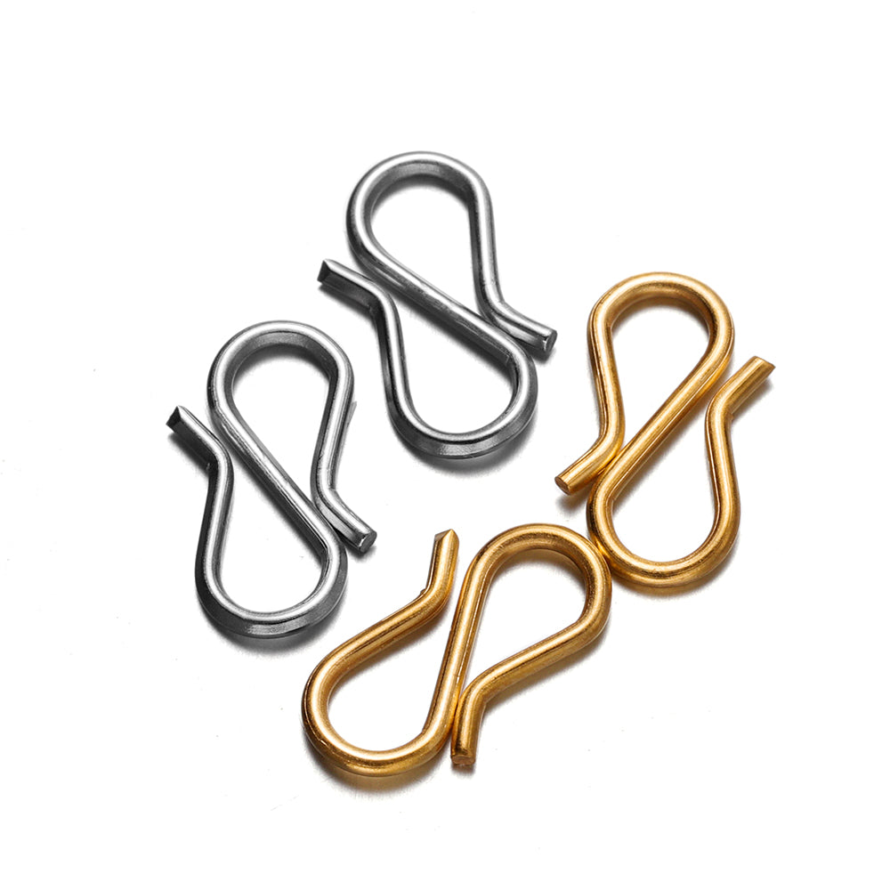 Gold S Shape End Clasps, 20pcs