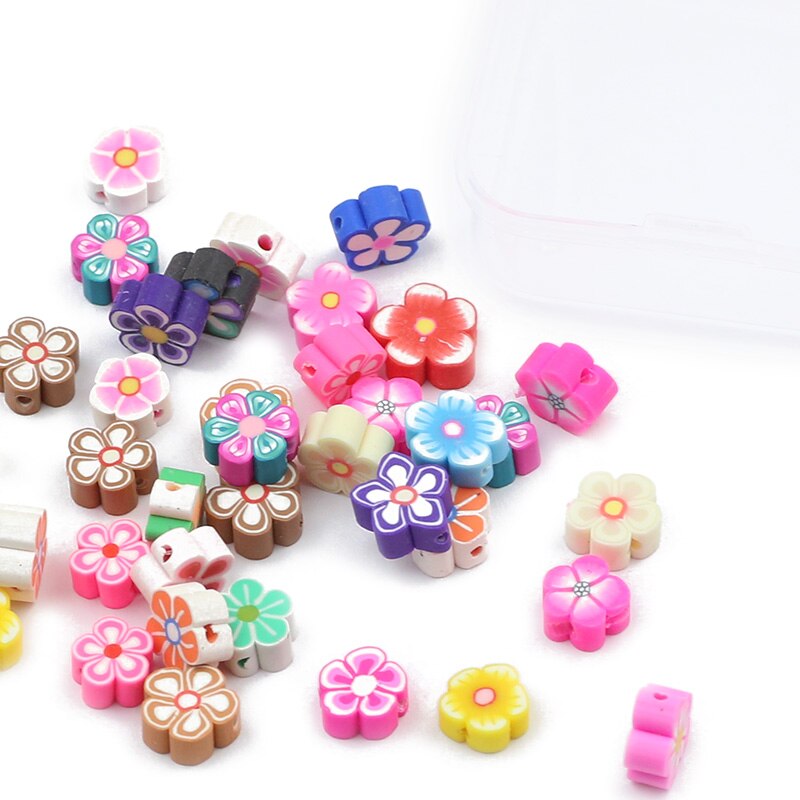 50pcs Plum Blossom Polymer Clay Beads DIY Kit
