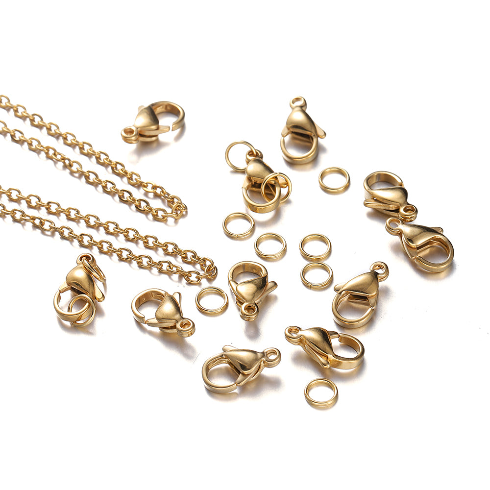 Chaîne en acier inoxydable avec fermoirs à anneaux mousquetons, rouleau de 3 m