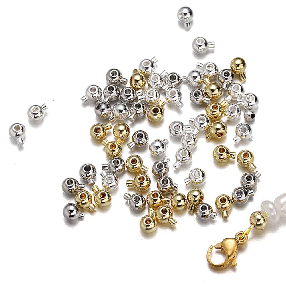 Perles à Sertir et Extrémité en Laiton Plaqué Or Trou 1mm, 20pcs