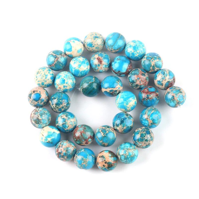 Natural Blue Sea Sediment Jasper Beads, 4-10mm