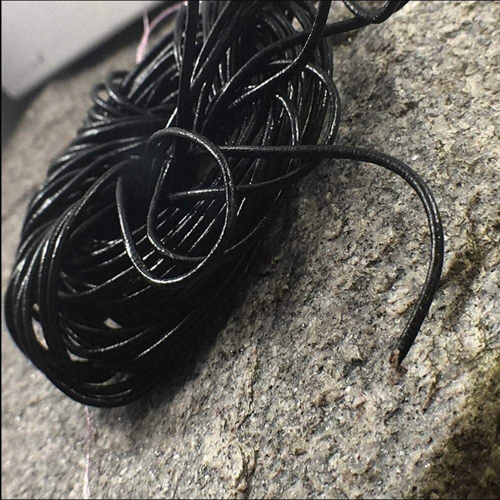 10/100 meters Black Genuine Leather Cord (Thread, wire)