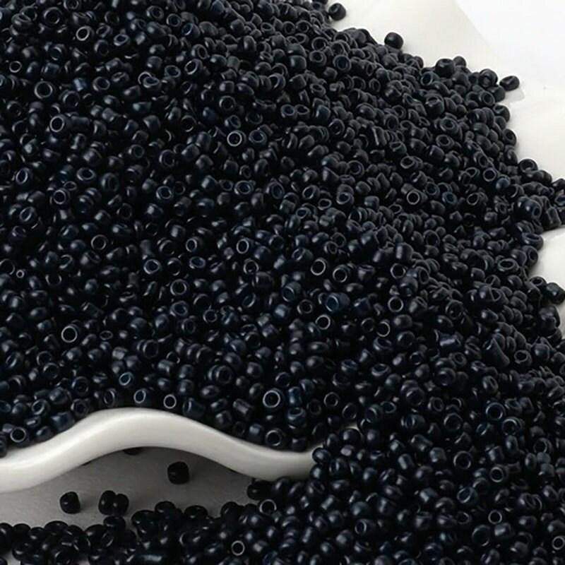 2mm Black (dark blue) Miyuki Delica seed beads, small glass Austria round beads, 1000pcs