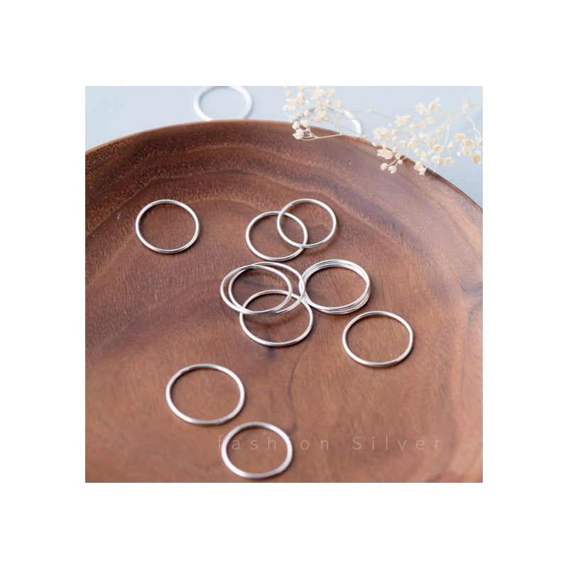 Simple Circle Stackable Silver Ring