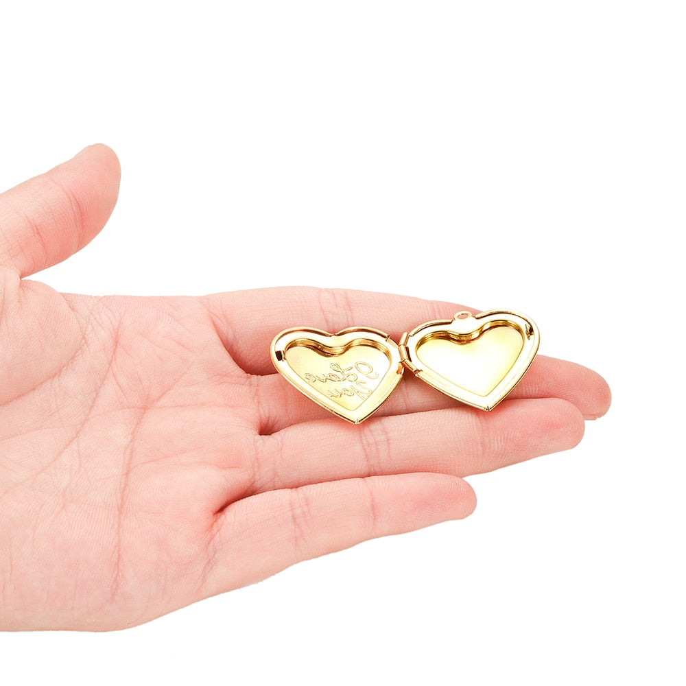 Pendentif cadre photo en forme de cœur, 5 pièces