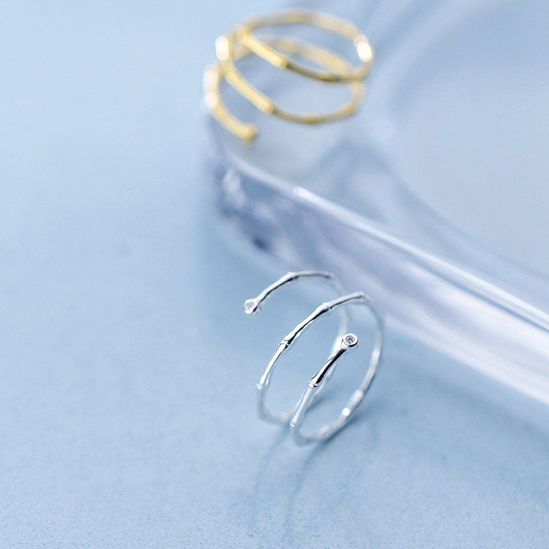 Bague minimaliste en argent flammé