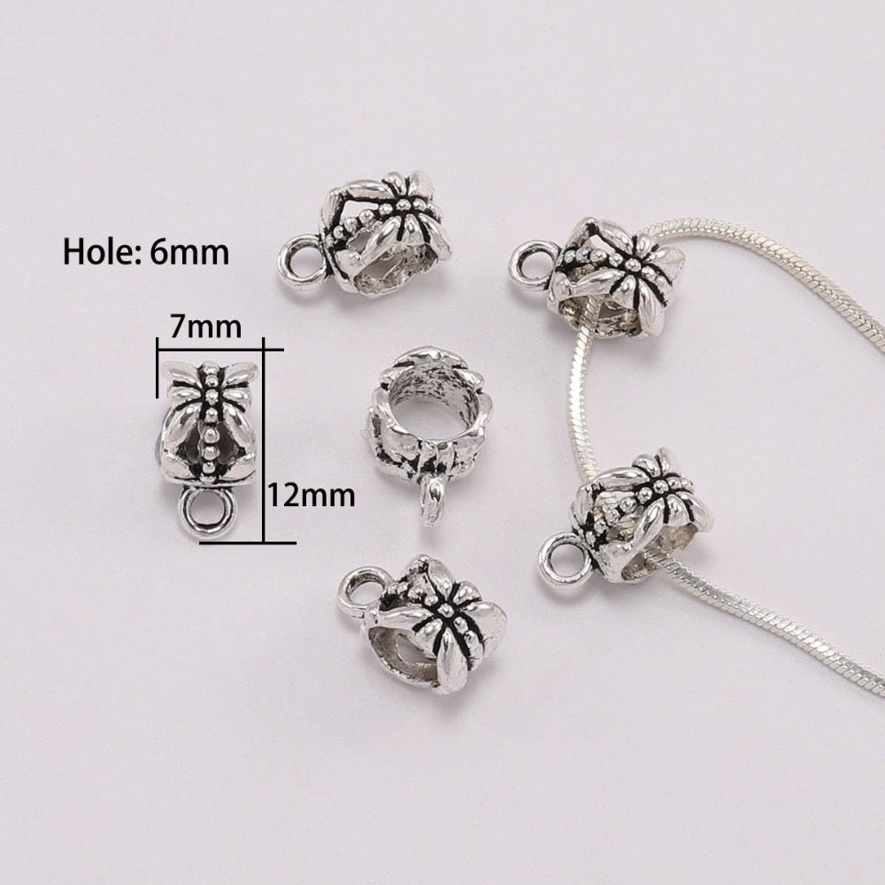 Antique Silver Clip Bail Connector Beads, 20pcs/lot