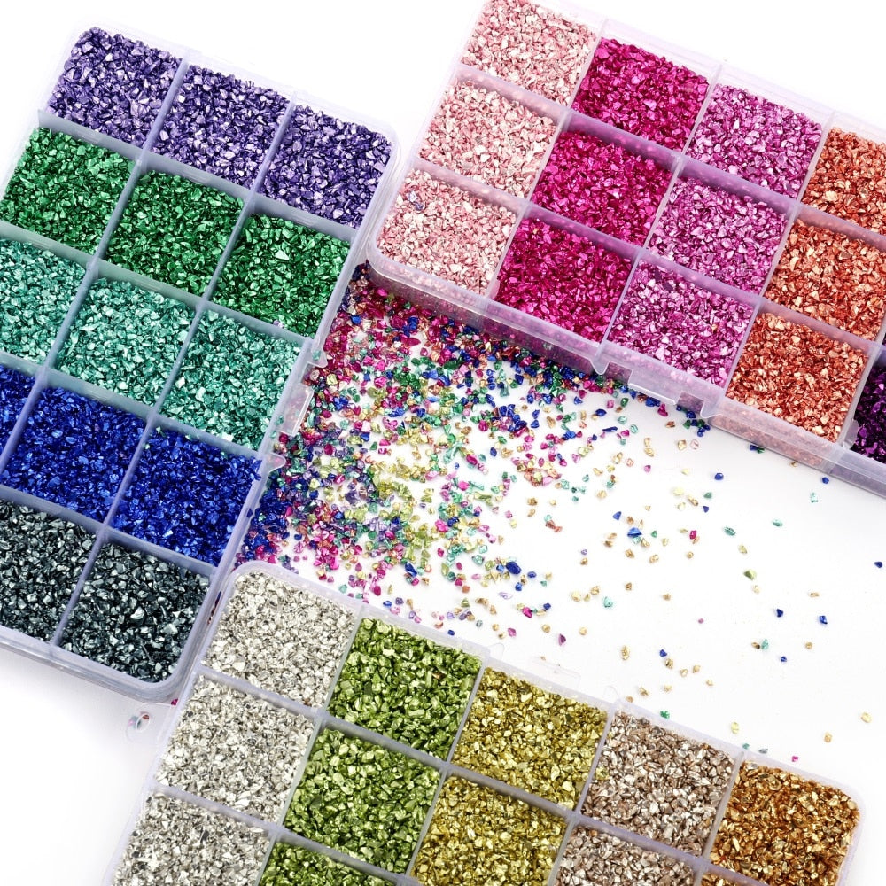 Glass & Metal Crushed Stones for DIY Resin Art 🌌 – RainbowShop for Craft