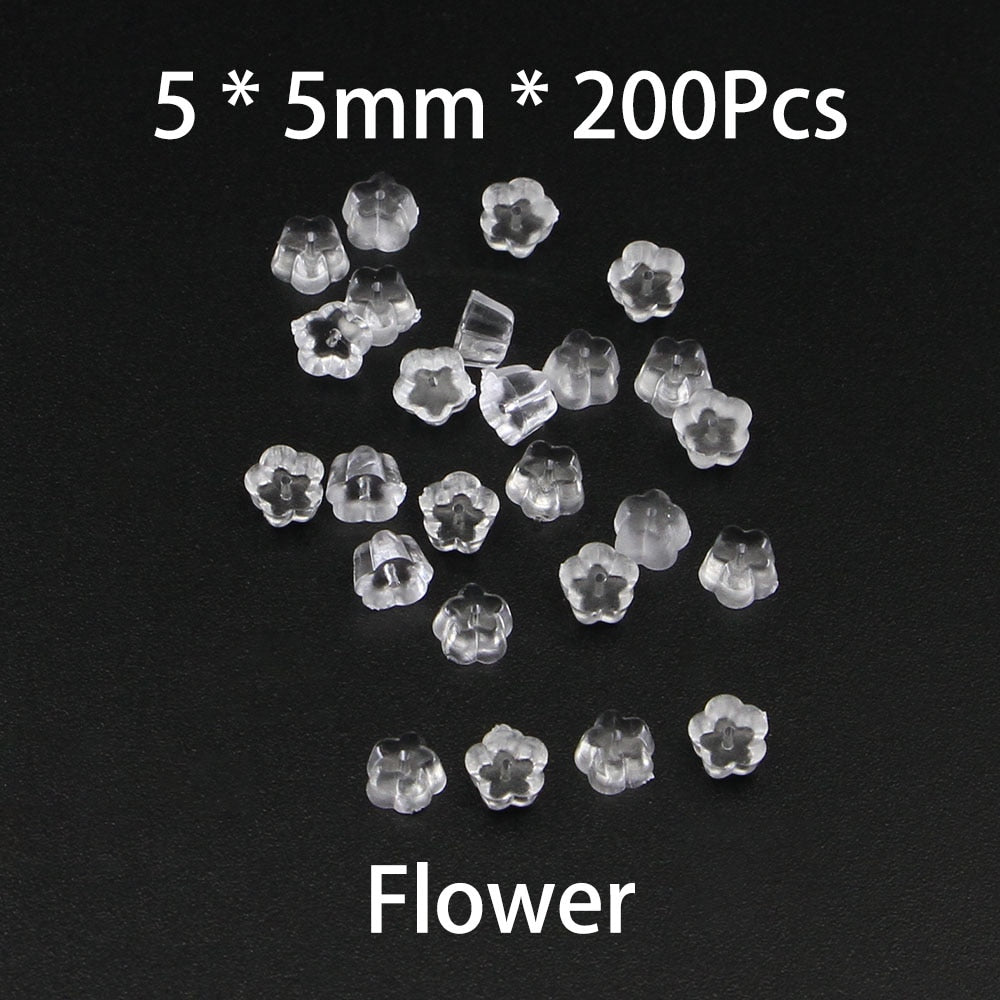 Silicone Rubber Earring Backs, 200Pcs