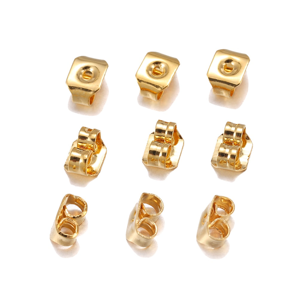 Dos de boucle d'oreille en acier inoxydable de 5 mm, 50 pièces
