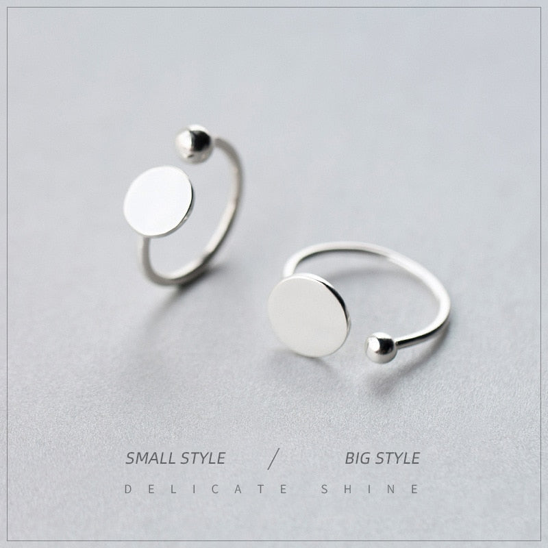 Geometric Disc Beads Silver Ring