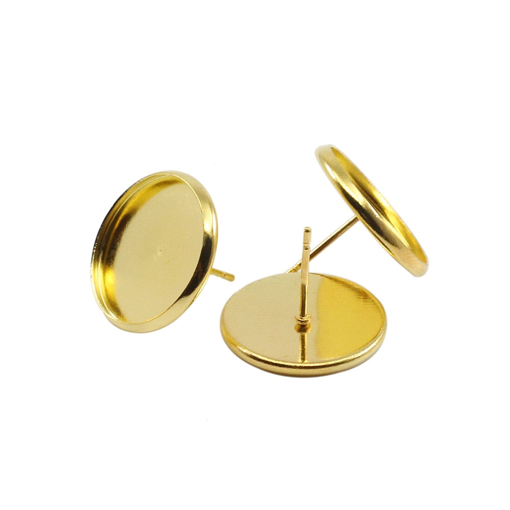 Earring Base for Cabochon Cameo, 8-16mm