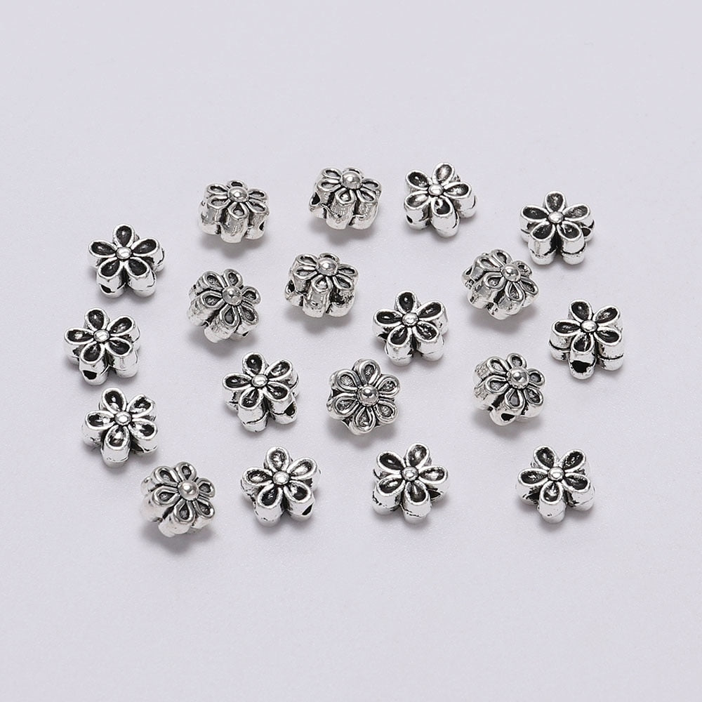 6mm Tibetan Antique Spacer Flower Bead 50pcs