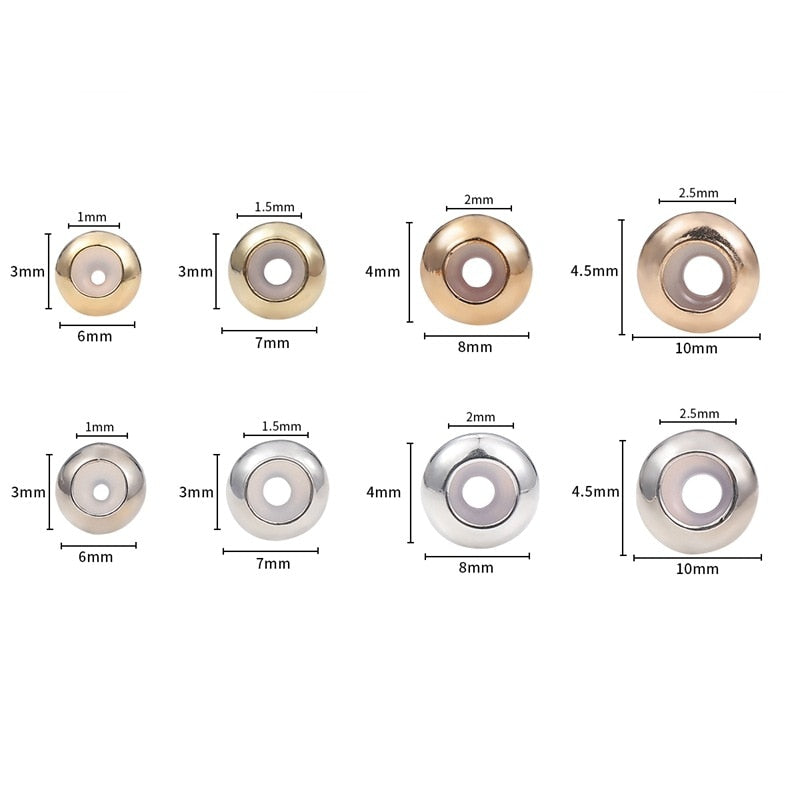 10pcs Oblate Epoxy Resin CCB Beads with Silicone