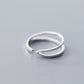 Geometric Double Circle Silver Ring