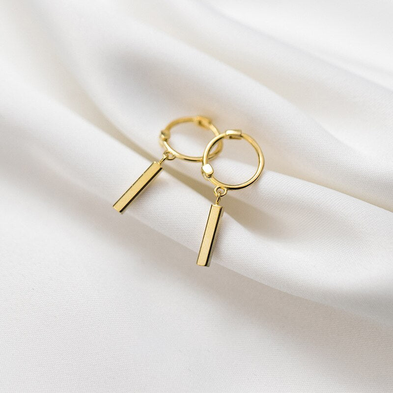 Geometric Rectangle Stick Fashion Hoop Earrings