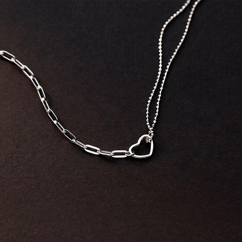 Asymmetric Hearts Fashion Pendant Necklace