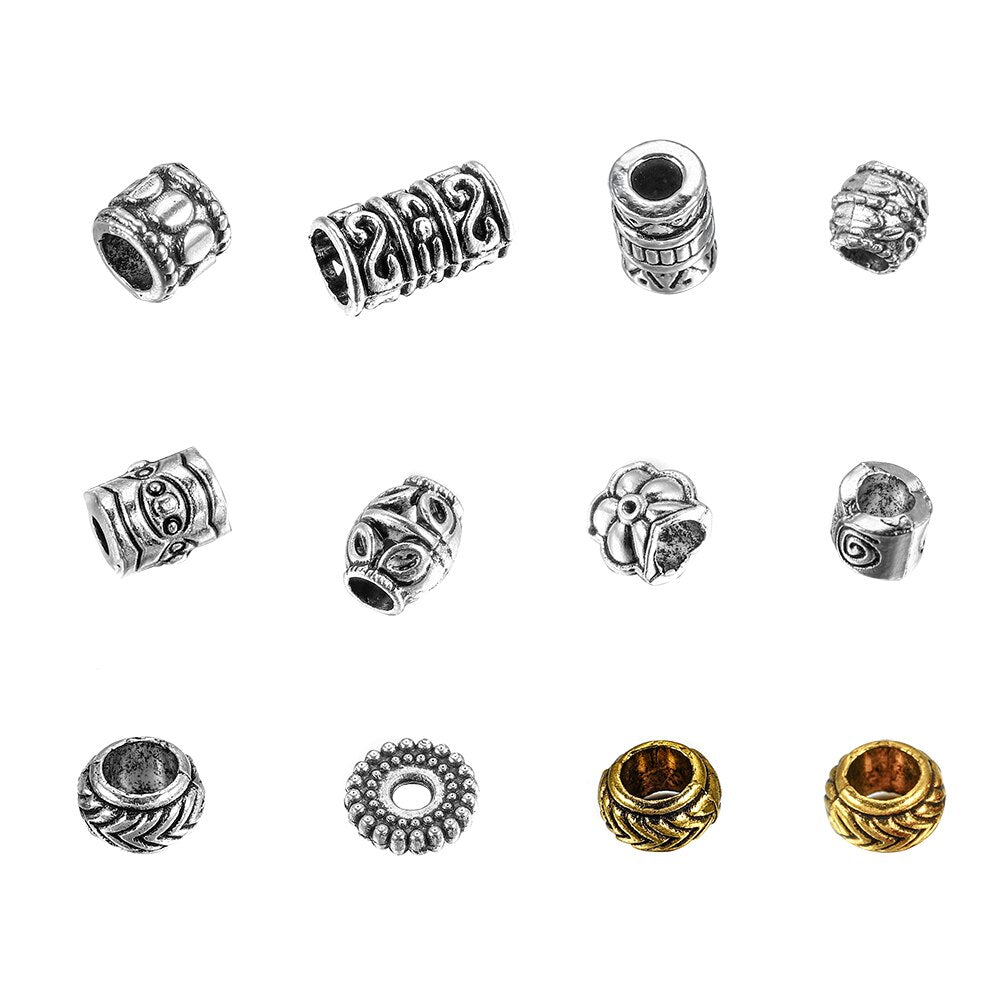 Tibetan Big Hole Spacer Loose Beads, 20pcs