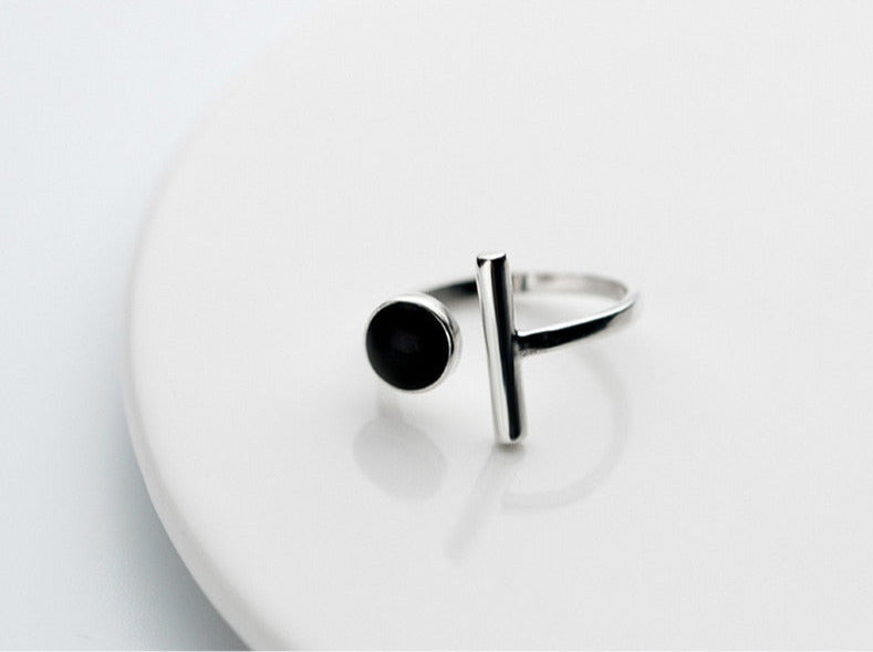 Simple Geometric Silver Ring