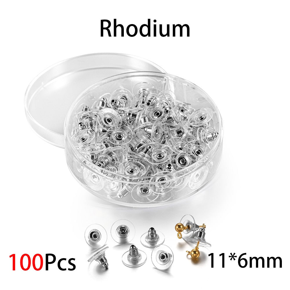 Box Silicone Bullet Earrings Back, 800Pcs