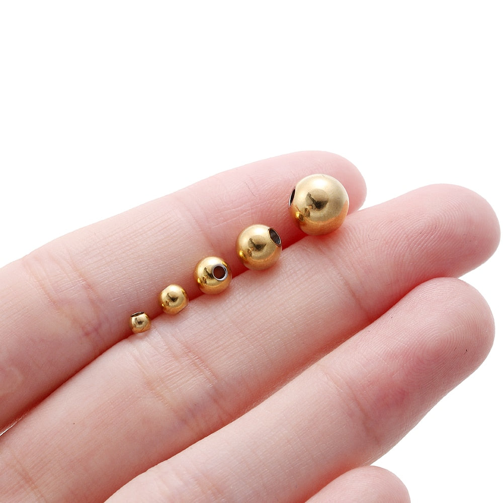 3-8 mm Stainless Steel Spacer Beads, 30-100Pcs