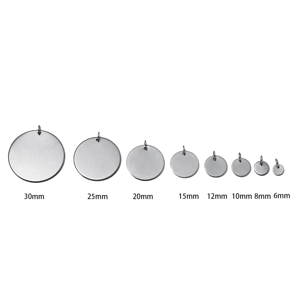 Stainless Steel Blanks Charms with Jump Ring (10Pcs)