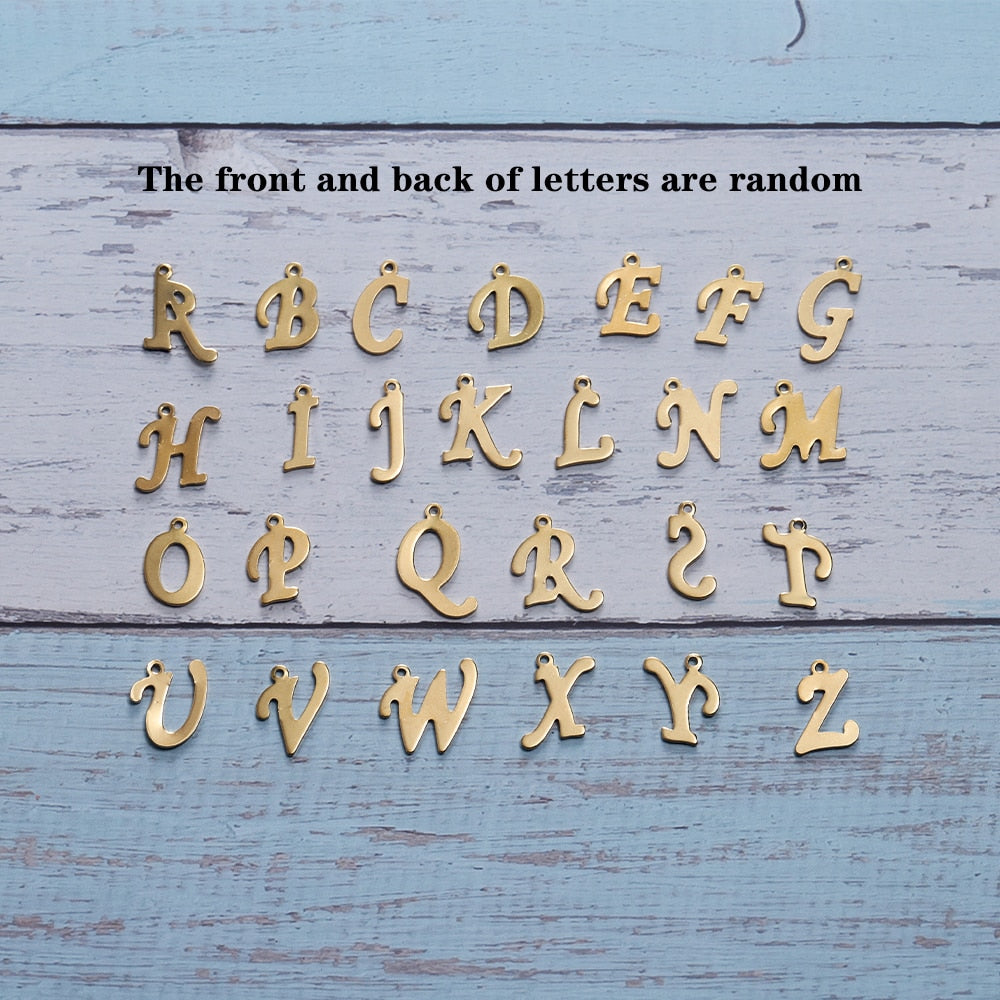 Stainless steel English Alphabet Letters Pendants, 26pcs