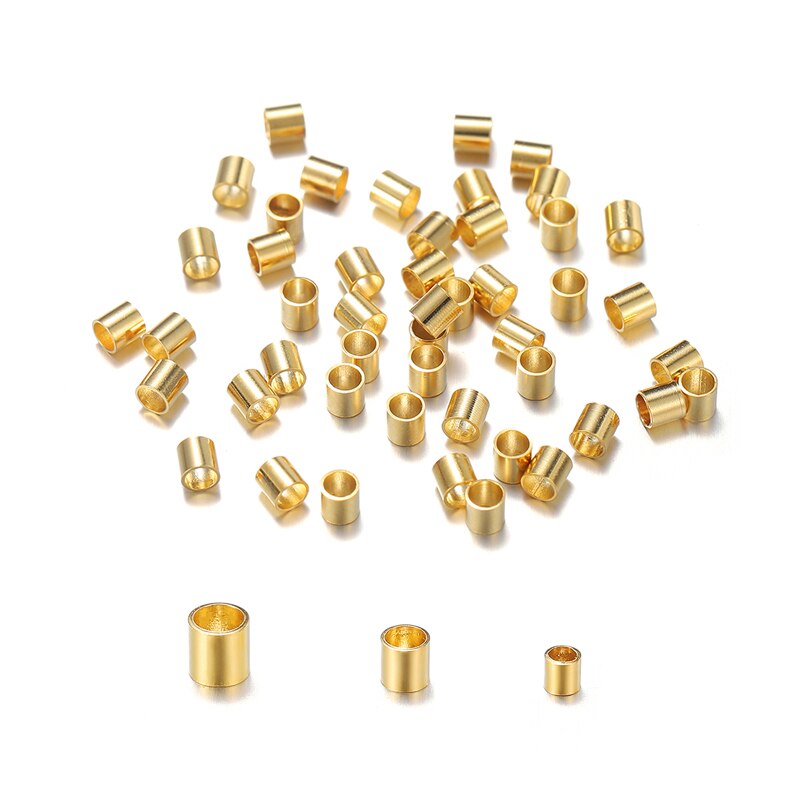 100pcs Open Crimp Beads Covers Crimp End Beads Stopper Spacer