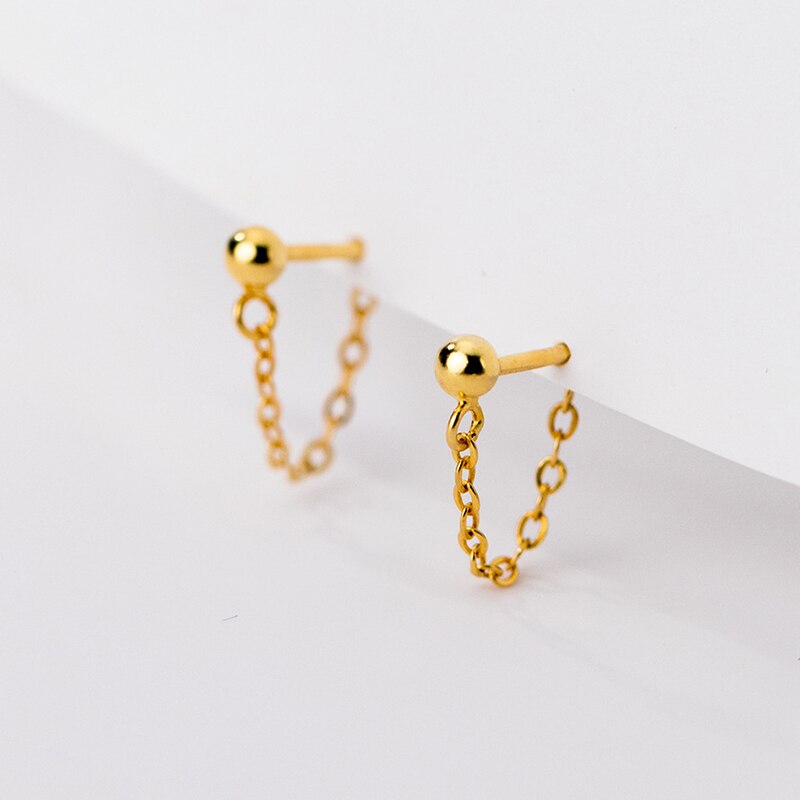 Screw Link Chain Stud Earrings